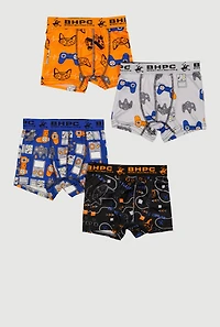 Boys Gamer Graphic Boxer Briefs 4 Pack, Multi, Size 4-6