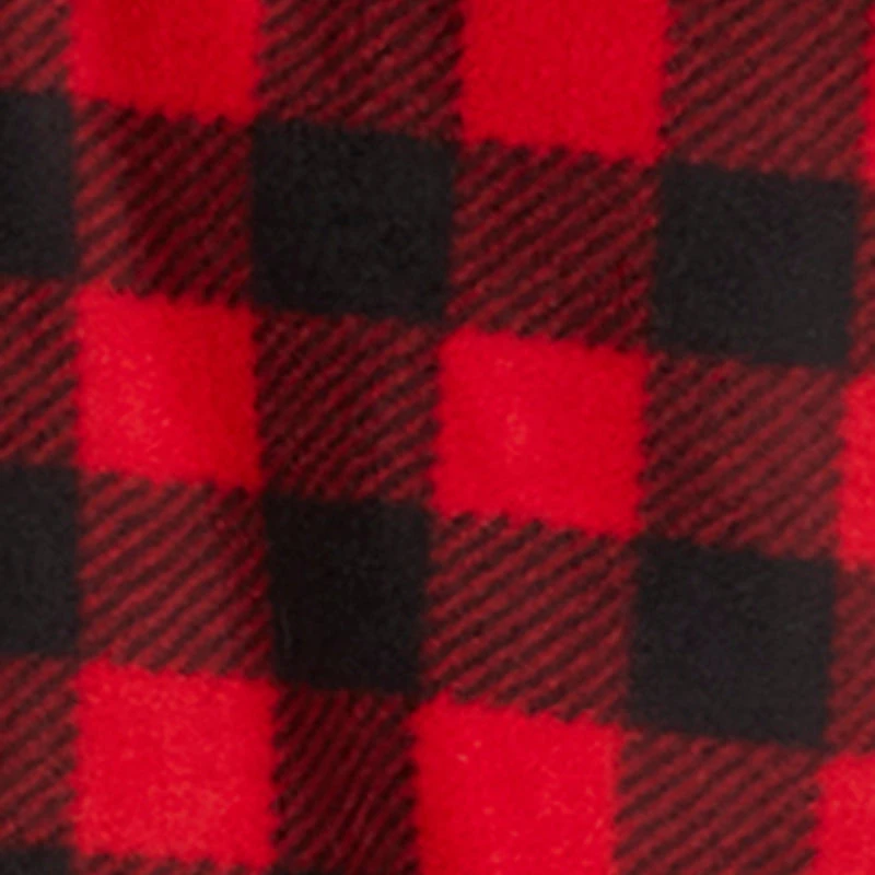 Kids Reindeer Hooded Buffalo Plaid Onesie Family Pajamas