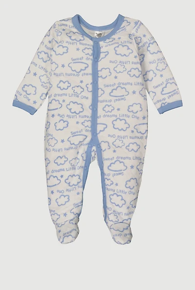 Baby Boys 0-9M Sweet Dreams Little One Quilted Footed Jumpsuit, White, Size 3-6M