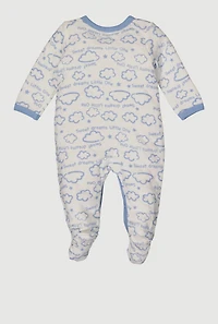 Baby Boys 0-9M Sweet Dreams Little One Quilted Footed Jumpsuit, White, Size 3-6M