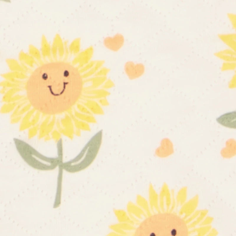 Baby Girls 0-9M Sunflower Print Quilted Footed Jumpsuit
