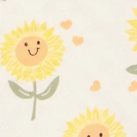 Baby Girls 0-9M Sunflower Print Quilted Footed Jumpsuit