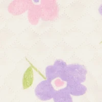 Baby Girls 0-9M Flower Print Quilted Footed Jumpsuit