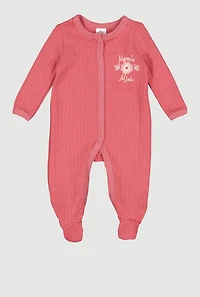 Baby Girls 0-9M Quilted Moms Mini Graphic Footed Jumpsuit