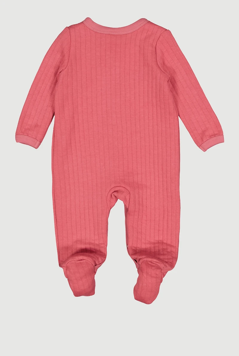 Baby Girls 0-9M Quilted Moms Mini Graphic Footed Jumpsuit