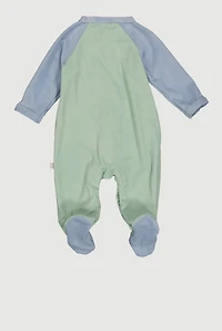 Baby Boys 0-9M Color Block Footed Jumpsuit and Beanie