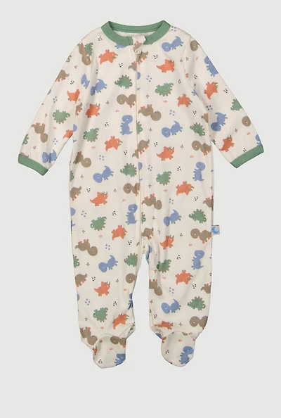 Baby Boys 0-9M Dinosaur Print Footed Jumpsuit