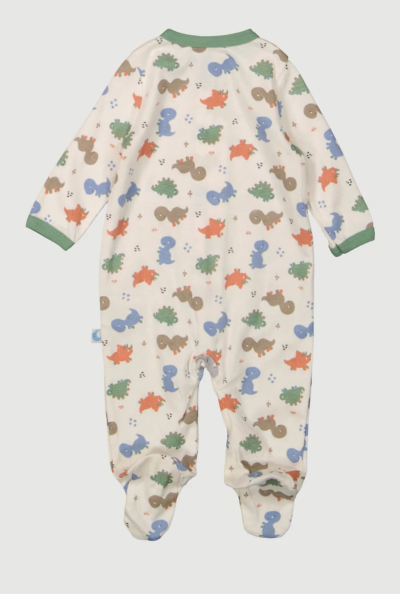Baby Boys 0-9M Dinosaur Print Footed Jumpsuit, Multi, Size 6-9M