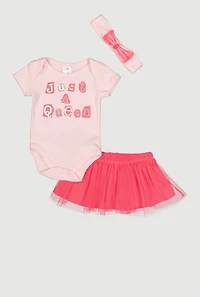 Baby Girls 0-9M Graphic Bodysuit and Tutu with Headband Set