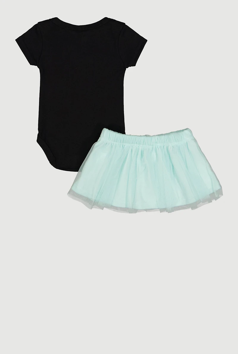 Baby Girls 0-9M Pretty Girl Bodysuit and Tutu with Socks Set
