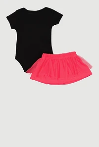 Baby Girls 0-9M Princess Graphic Bodysuit and Skirt with Socks