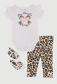 Baby Girls 0-9M Main Character Energy Bodysuit and Pants with Sneakers
