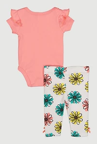 Baby Girls 0-9M Perfectly Graphic Bodysuit and Leggings with Shoes