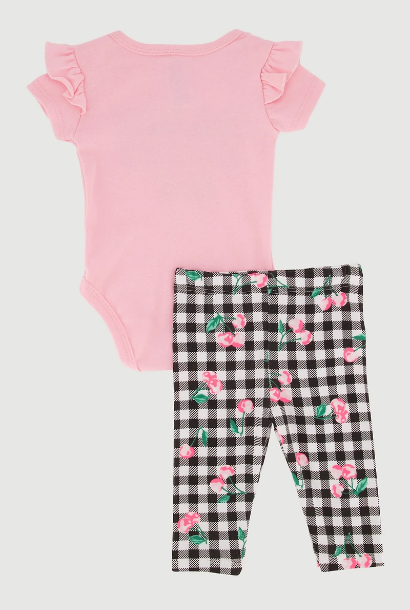 Baby Girls 0-9M Daddy Loves Me Bodysuit and Pants with Hat