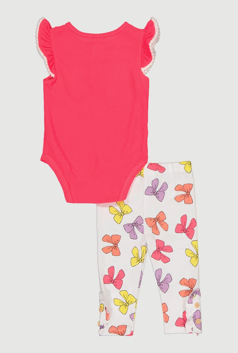 Baby Girls 0-9M Mamas Little Girl Bodysuit and Leggings Set