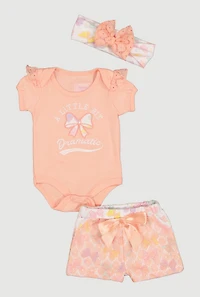 Baby Girls 0-9M A Little Bit Dramatic Bodysuit and Shorts Set