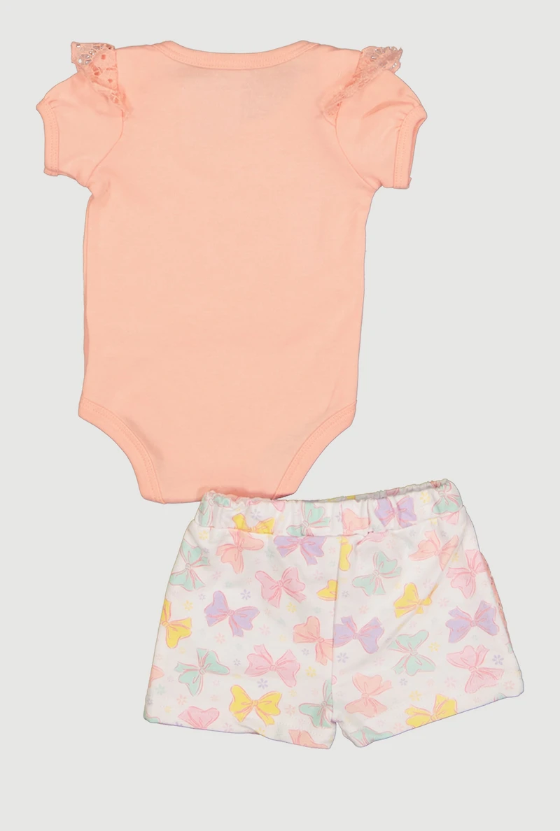 Baby Girls 0-9M A Little Bit Dramatic Bodysuit and Shorts Set
