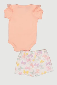 Baby Girls 0-9M A Little Bit Dramatic Bodysuit and Shorts Set