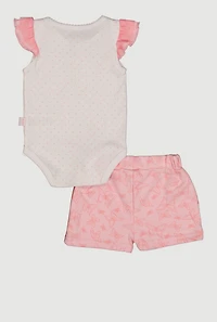 Baby Girls 0-9M Born To Be A Princess Bodysuit and Sequin Shorts with Headband