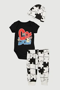 Baby Boys 0-9M Get It Done Bodysuit and Joggers with Beanie