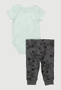 Baby Boys 0-9M Mini Trouble Maker Bodysuit and Joggers with Beanie