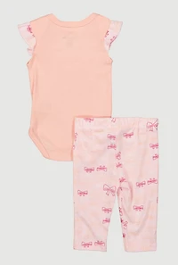 Baby Girls 0-9M Mommys Dream Bodysuit with Pants and Headband