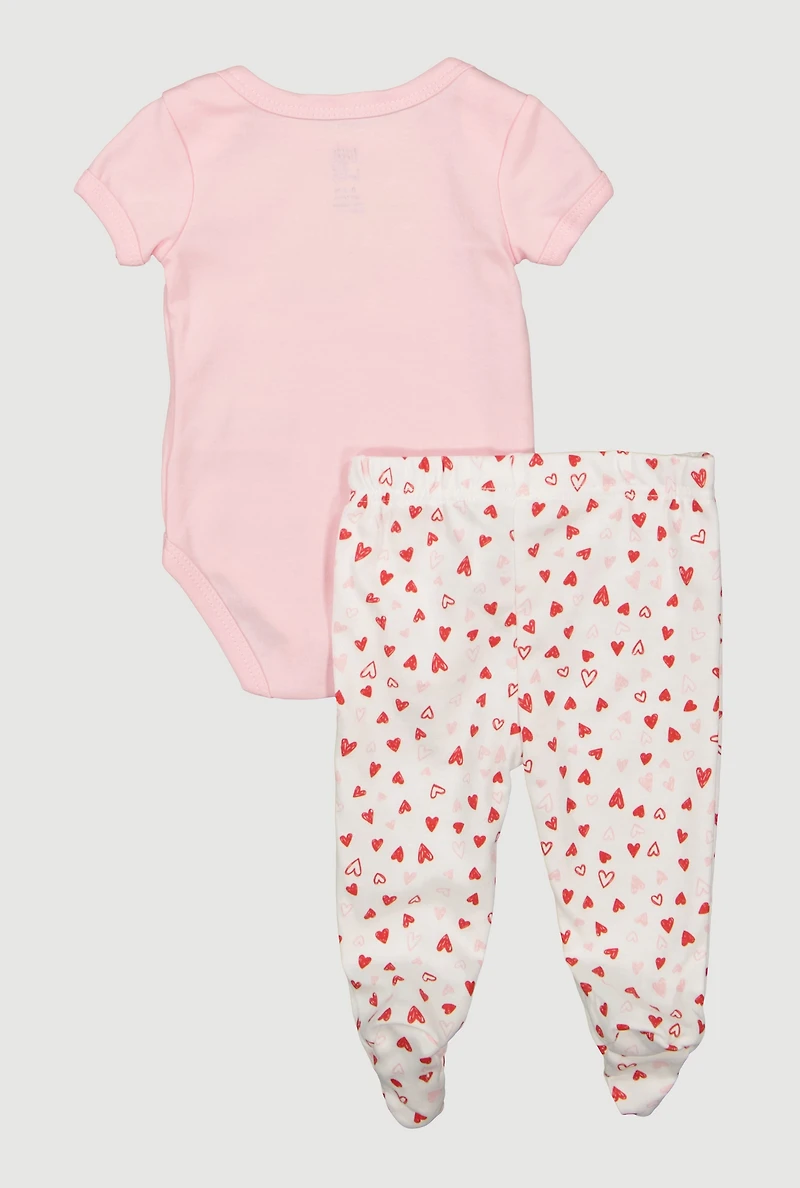Baby Girls 0-9M Little Love Bug Bodysuit and Footed Pants Set