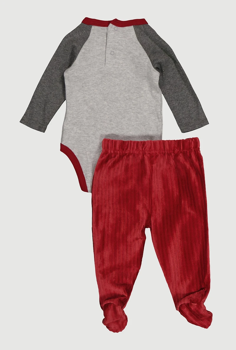 Baby Boys 0-9M Dino Graphic Bodysuit and Footed Pants Set