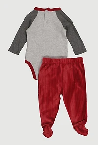 Baby Boys 0-9M Dino Graphic Bodysuit and Footed Pants Set