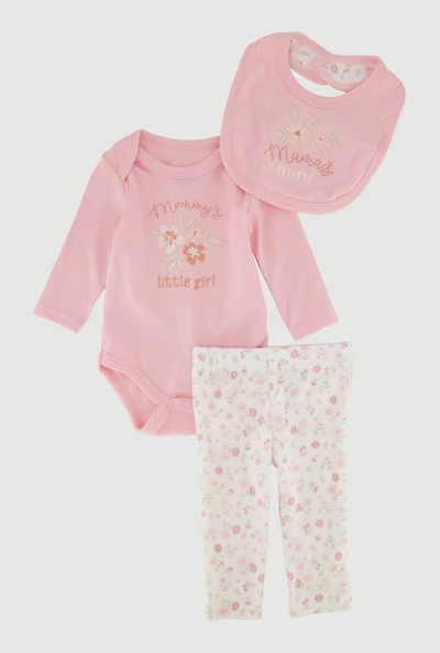 Baby Girls 0-9M Mommys Little Girl Bodysuit and Leggings Set, Pink, Size 3-6M