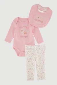 Baby Girls 0-9M Mommys Little Girl Bodysuit and Leggings Set