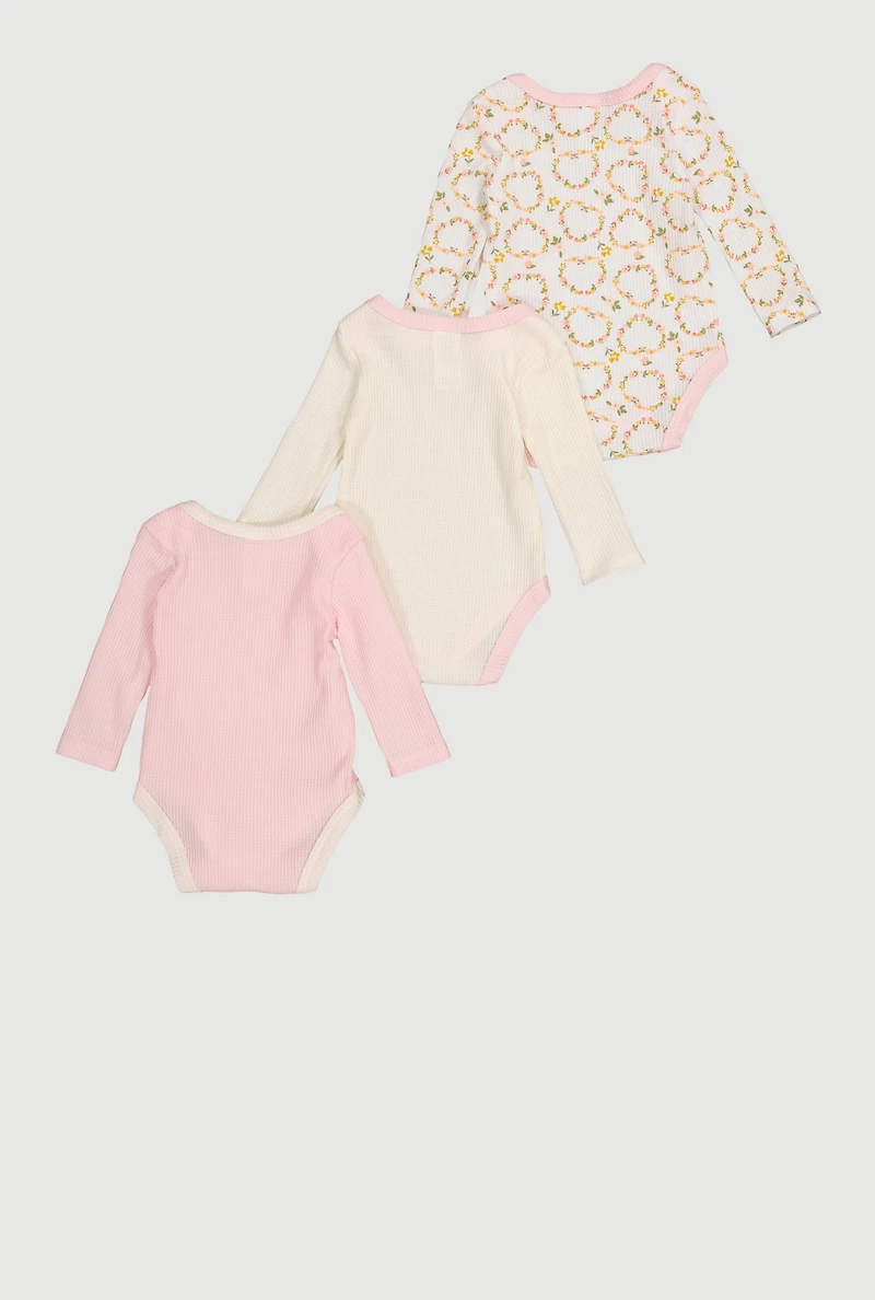 Baby Girls 0-9M So Little Loved Bodysuits 3 Pack