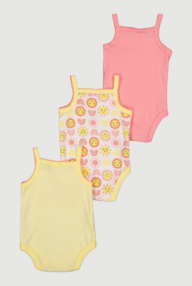 Baby Girls 0-9M Mamas Little Ray of Sunshine Bodysuits with Sunglasses