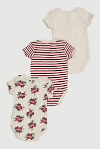Baby Boys 0-9M Mamas Boy Heart Graphic Bodysuits 3 Pack