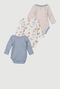 Baby Boys 0-9M Dinosaur Graphic Bodysuits 3 Pack, Blue, Size 0-3M