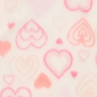 Baby Girls 0-9M Heart Print Plush Footed Jumpsuit