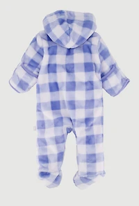 Baby Boys 0-9M Hooded Elephant Patch Graphic Footed Jumpsuit