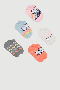 Toddler Girls Kitten Graphic Socks 5 Pairs