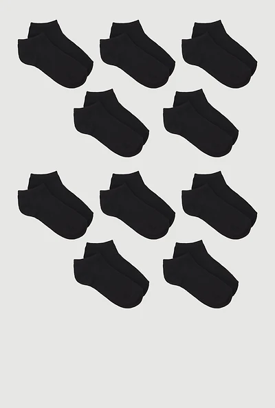 Baby Boys Solid No Show Socks 10 Pack