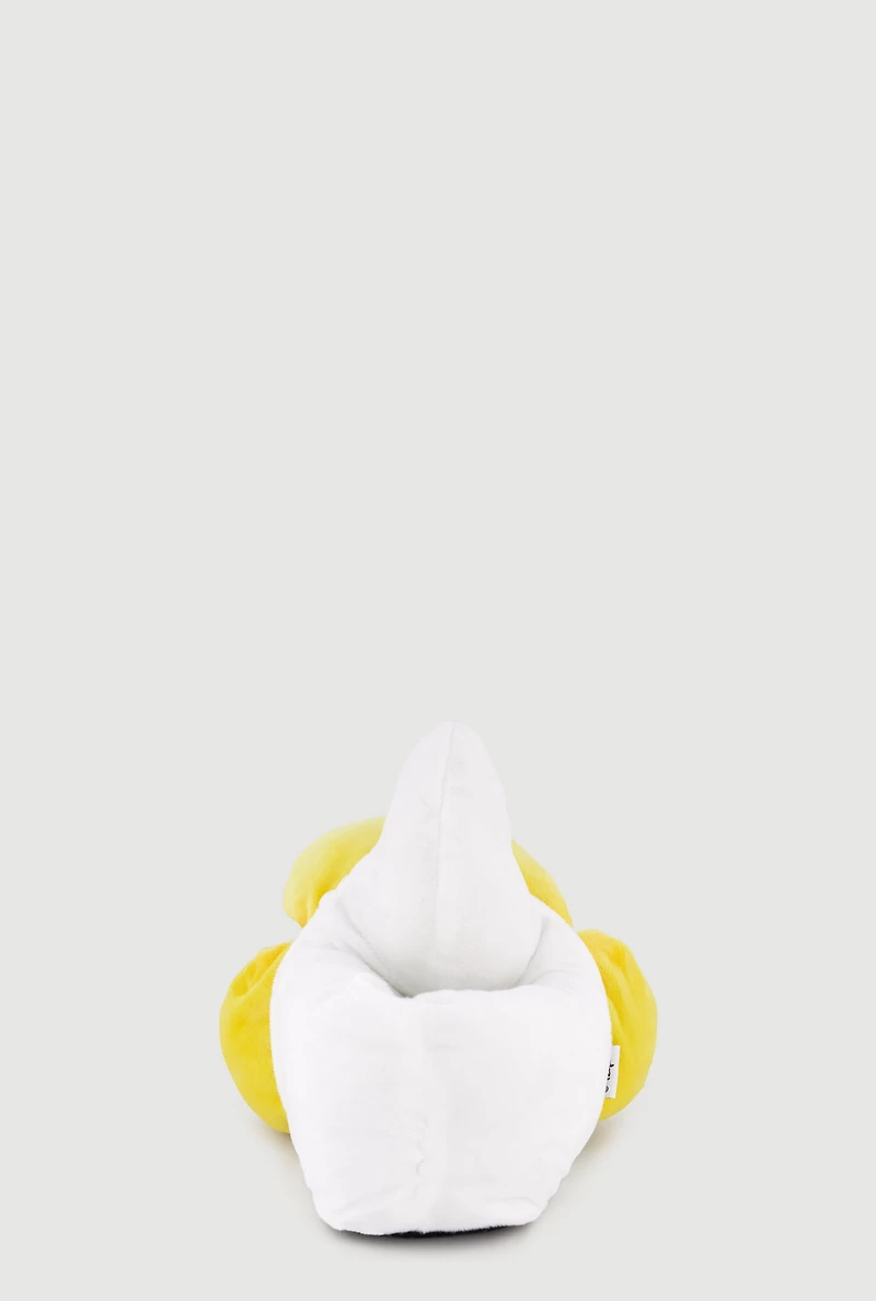 Womens Girls Plush Smurfette Slippers, White, Size 11-12