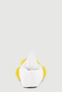 Womens Girls Plush Smurfette Slippers, White, Size 11-12