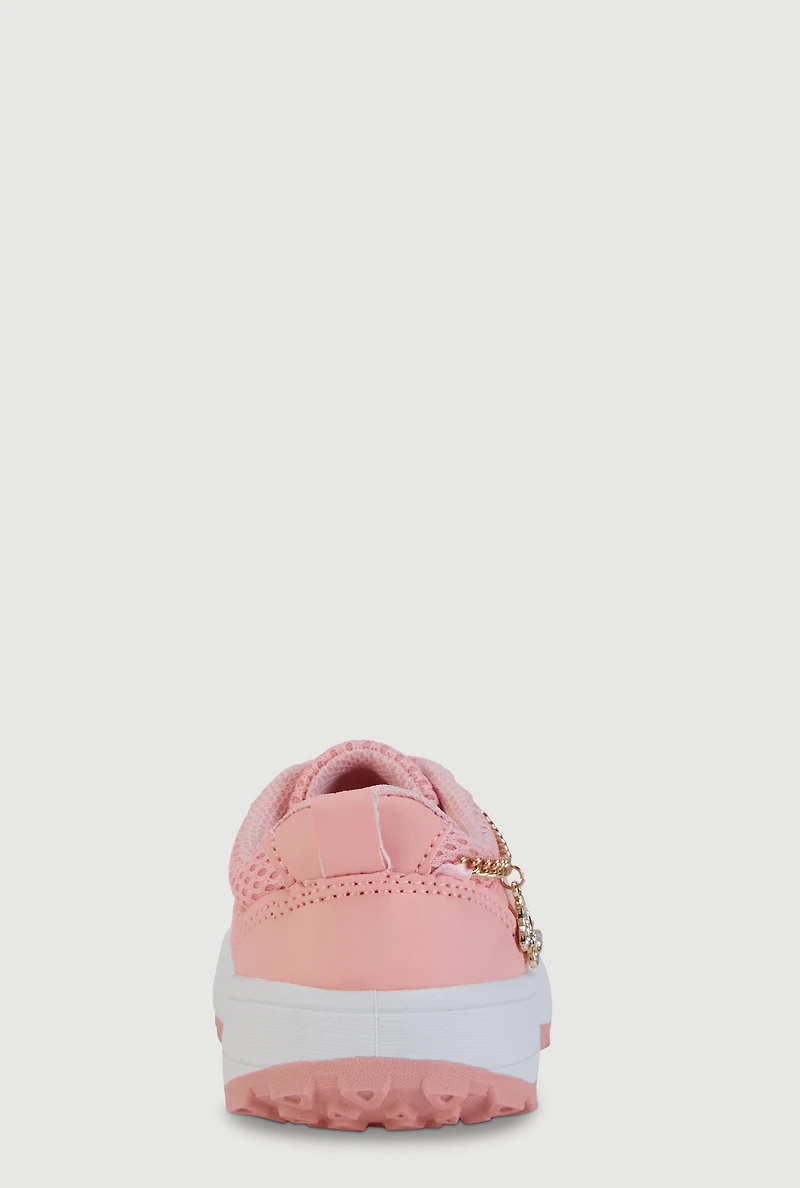 Toddler Girls Butterfly Charm Chain Detail Sneakers