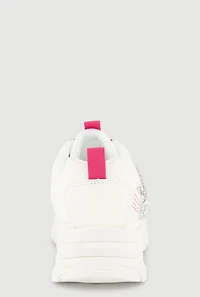 Girls Chunky Sneakers with Charm Chain Detail