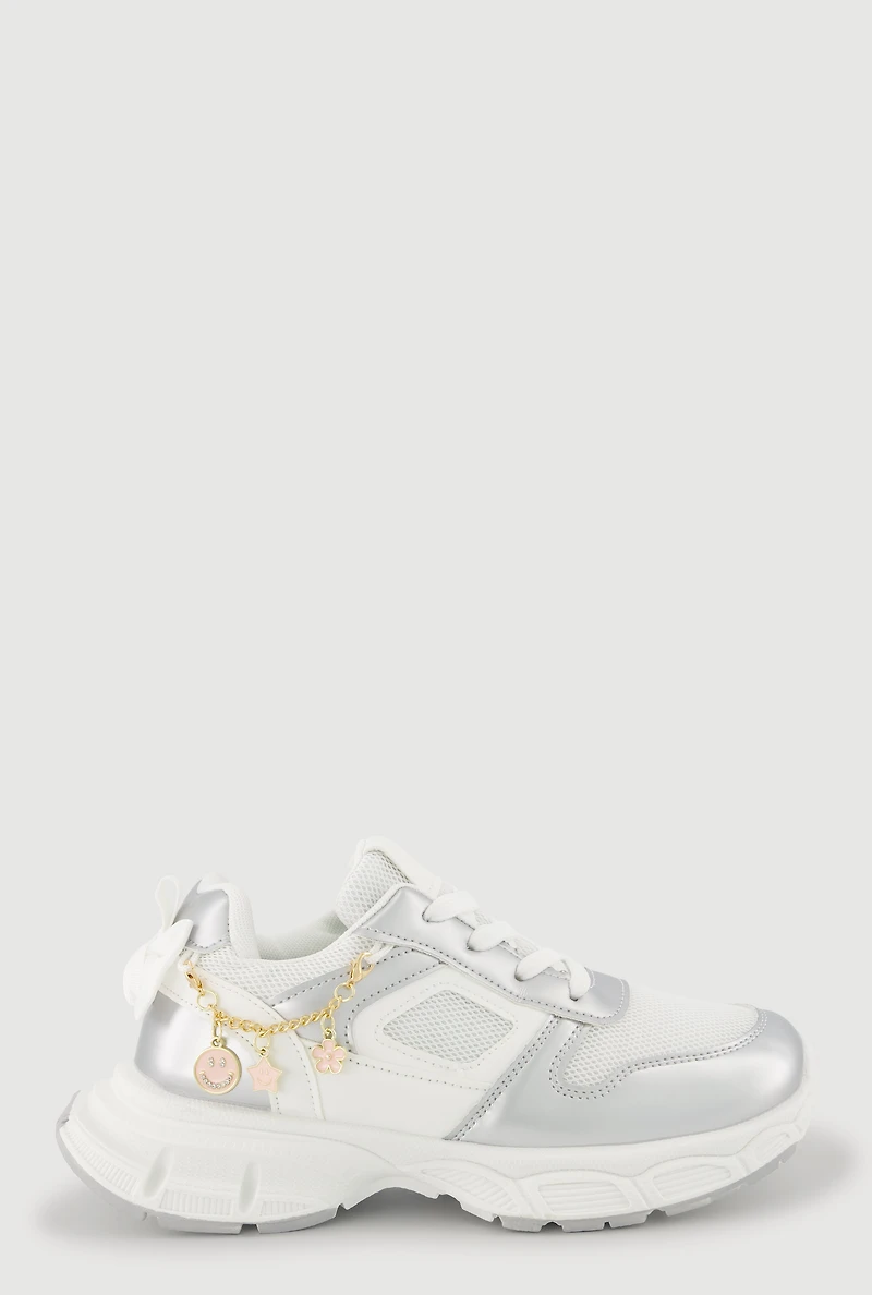 Girls Charm Chain Detail Chunky Sneakers