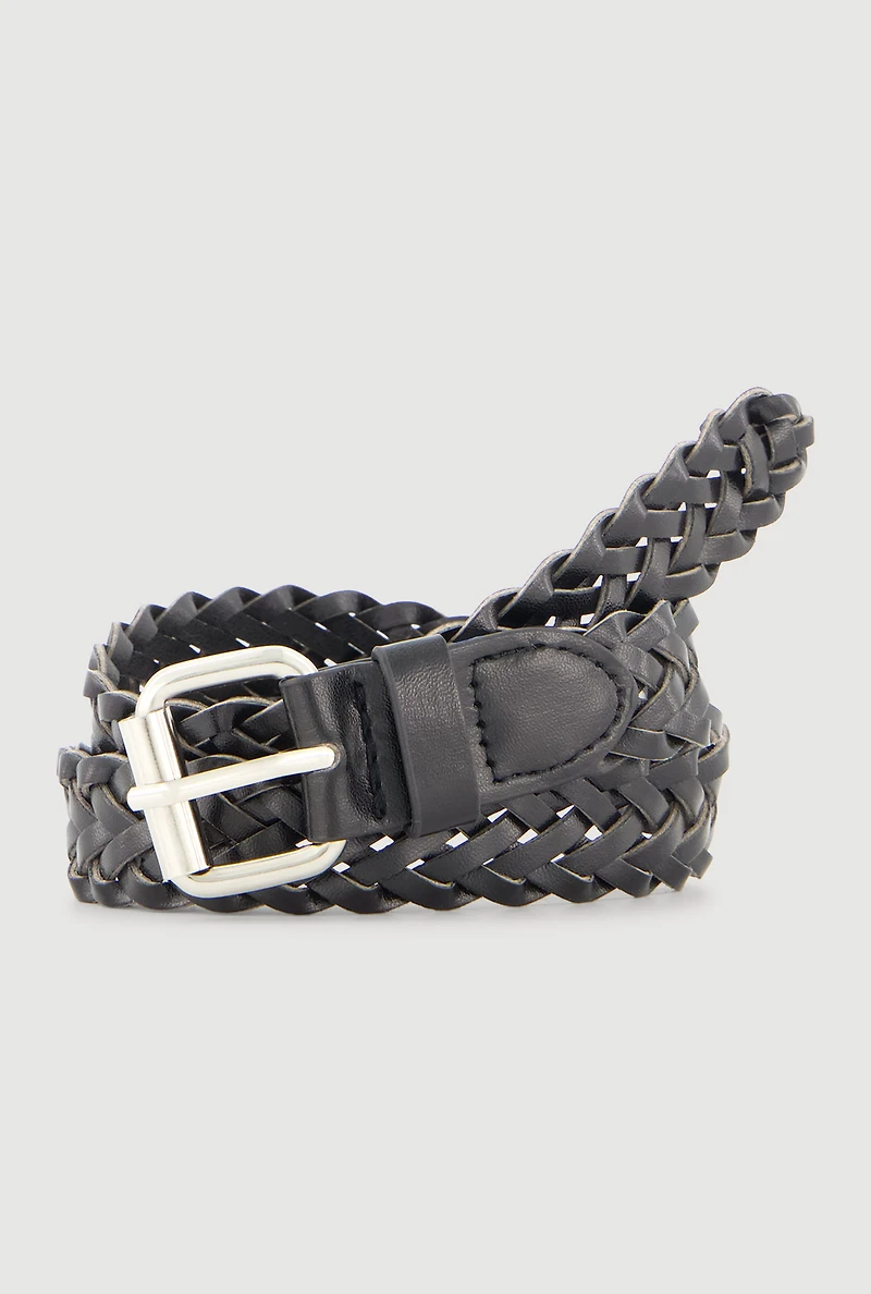 Boys Faux Leather Buckle Belts 2 Pack