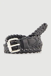 Boys Faux Leather Buckle Belts 2 Pack