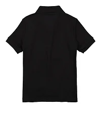 French Toast Girls 4-6x Interlock Polo Shirt, Black, Size 4-5