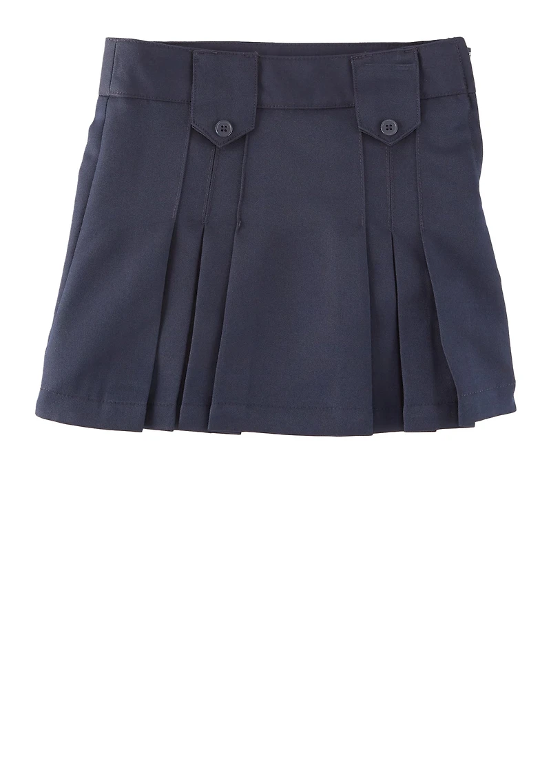 French Toast Girls 4-6x Front Pleated Zip Side Skirt, Blue, Size 5