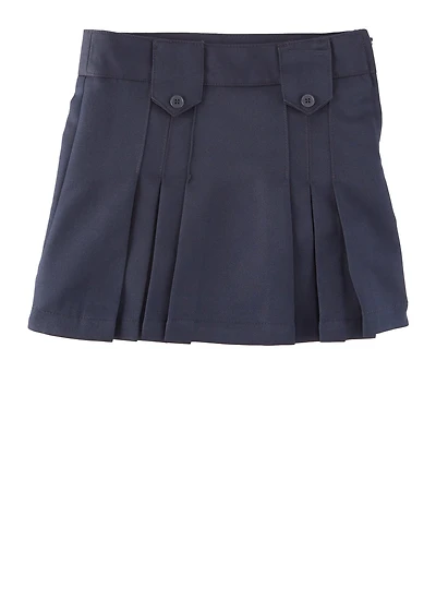 French Toast Girls 4-6x Front Pleated Zip Side Skirt, Blue, Size 5