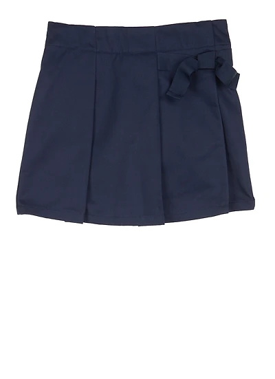 French Toast Girls 4-6x Knot Detail Pleated Skort, Blue, Size 6